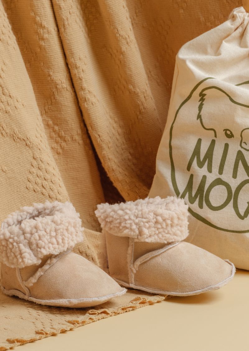 Minimoca Sweden Puff Baby and Toddler Moccasin in Beige