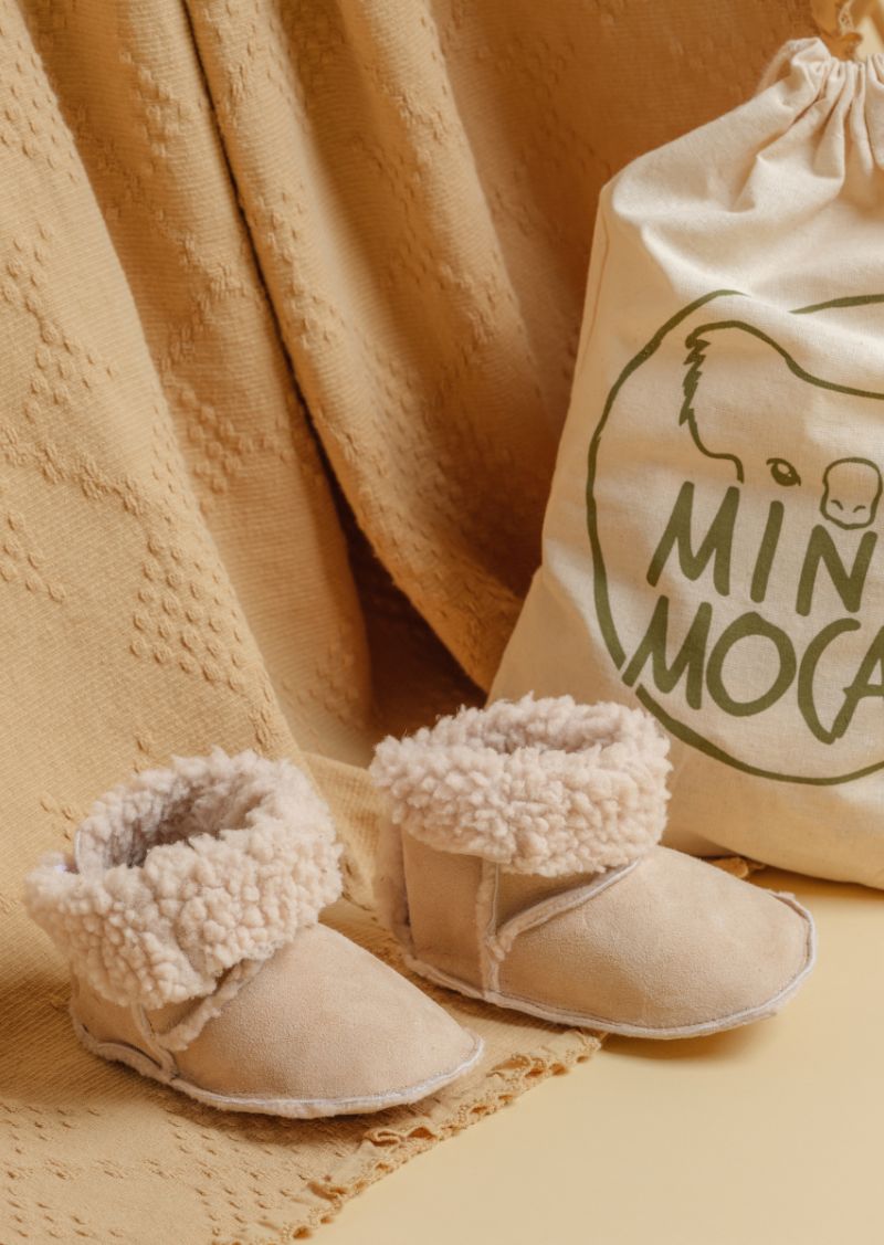 Minimoca Sweden Puff Baby and Toddler Moccasin in Beige