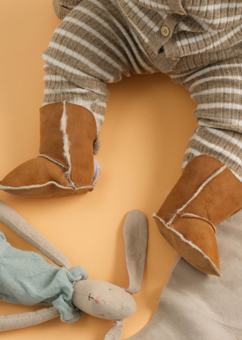 Minimoca Sweden Puff Baby and Toddler Moccasin in Taba