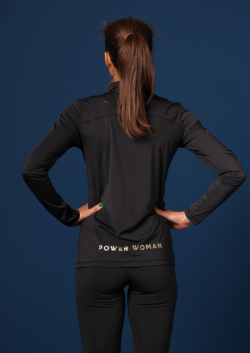 Power Woman | Long Sleeve Half Zip | Black Collection