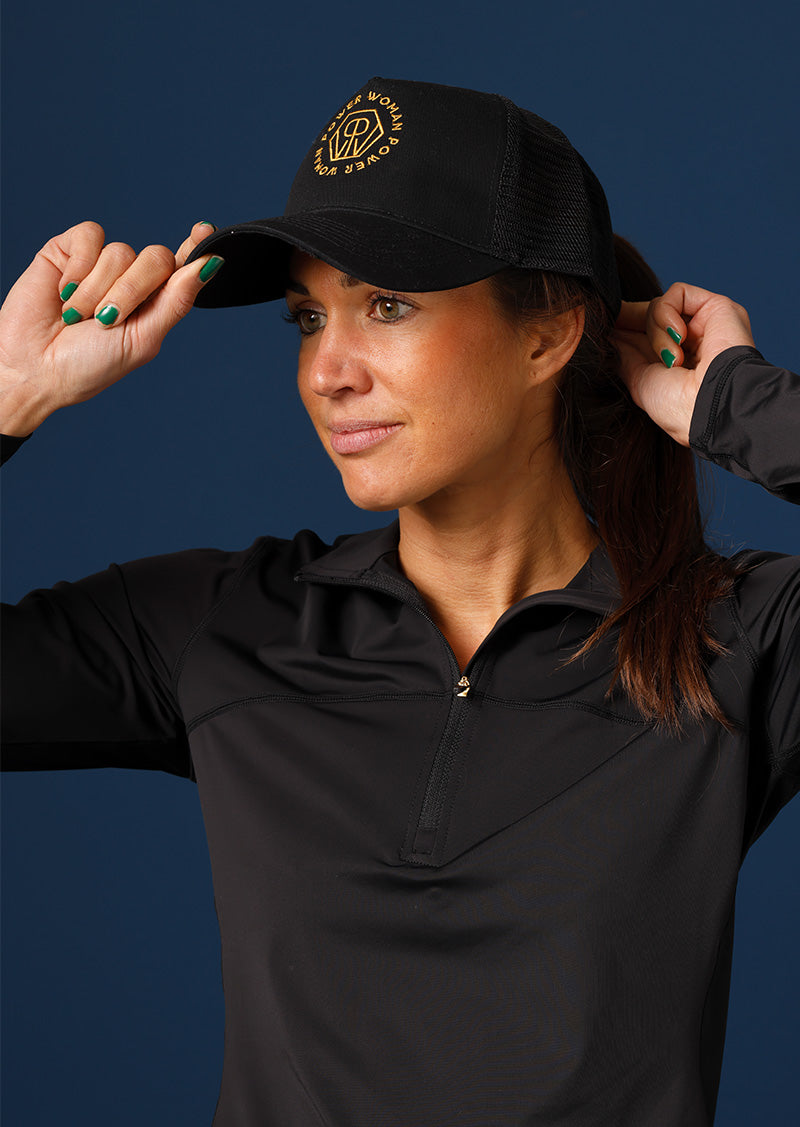 Power Woman | Trucker Cap | Power Woman Logo | Black/Gold