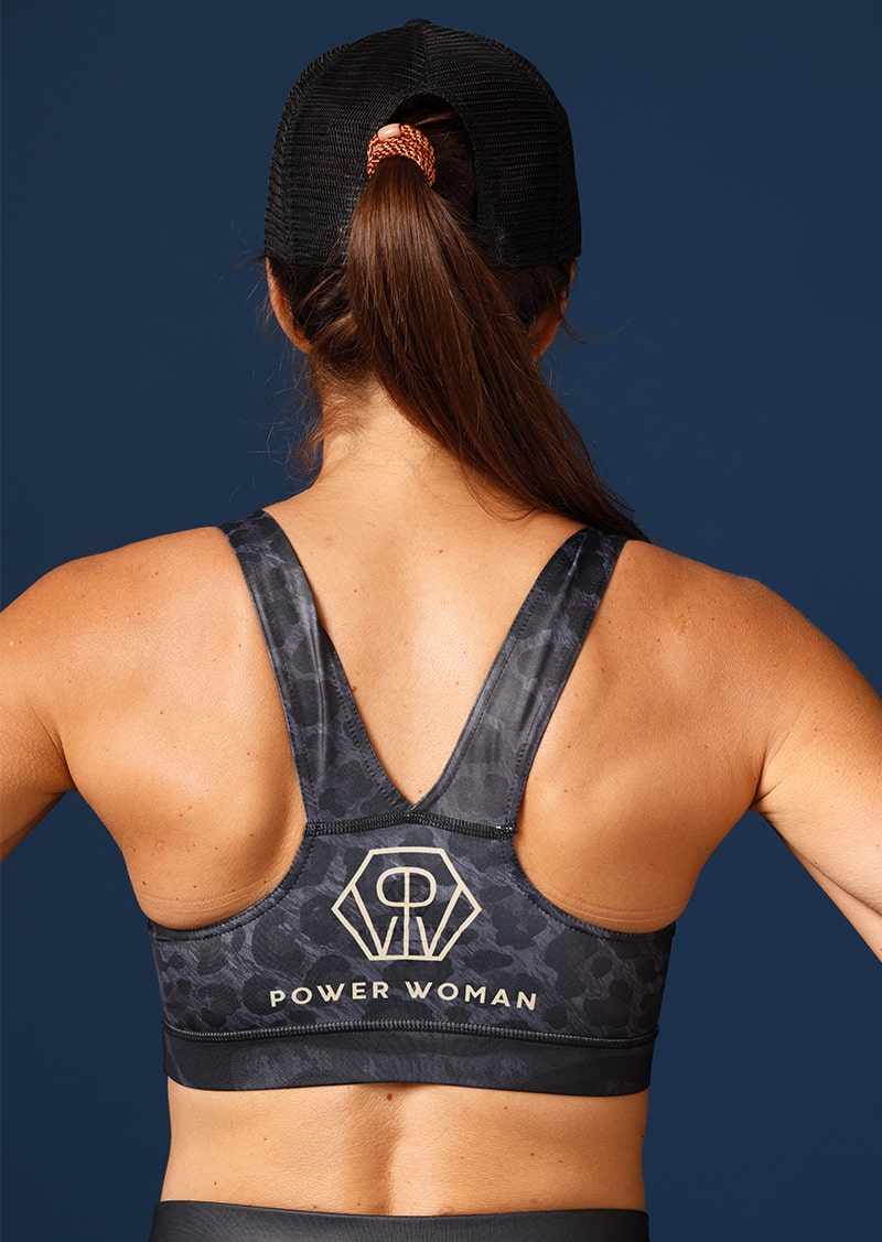 The Running Top in Black Leo from Run Hot Top Collection by Power Woman is a high quality sport top specially designed for running, triathlon and swim run but also for swimming and other water sports.