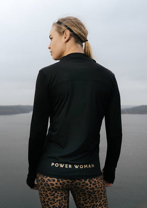 Power Woman | Long Sleeve Half Zip | Black Collection