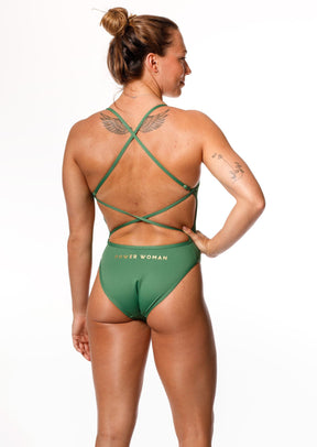 Power Woman Color Crush in Moss Green by Power Woman. For swimmers by swimmers. 