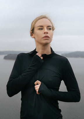 Power Woman | Long Sleeve Half Zip | Black Collection