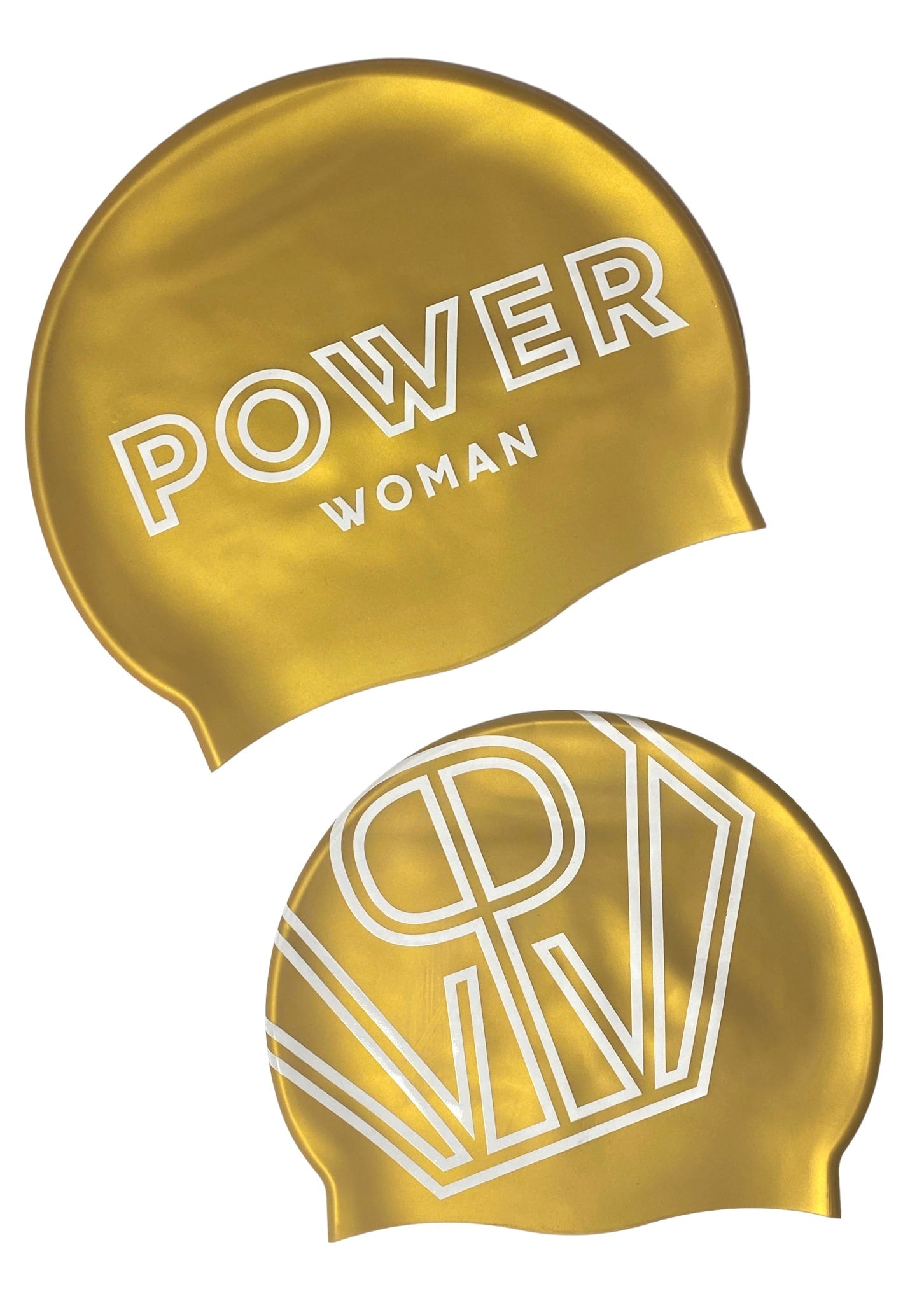 Power Woman Swim Cap in Gold White