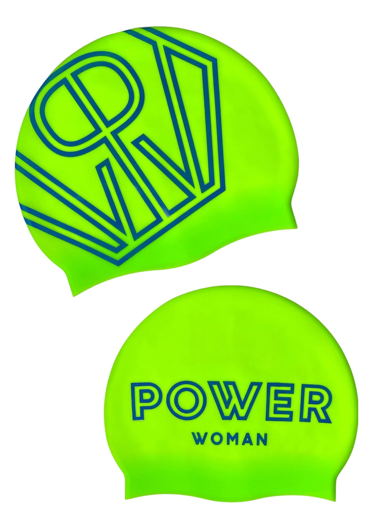 Power Woman Swim Cap in Green Blue