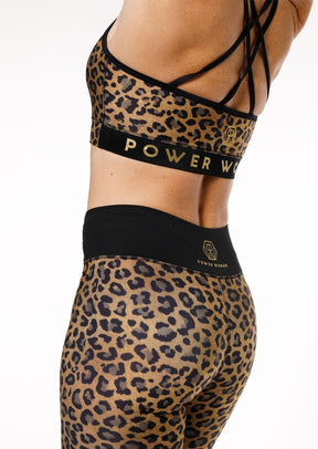 Sport Top Gold Leo by Power Woman. With cross back shoulder straps for best comfort.