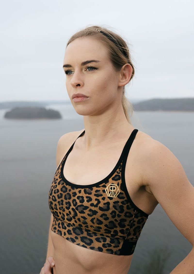 Sport Top in Gold Leo design by Power Woman. Sport Top made by female athletes. 