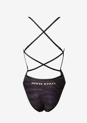 Tri Swimsuit Black Zebra by Power Woman